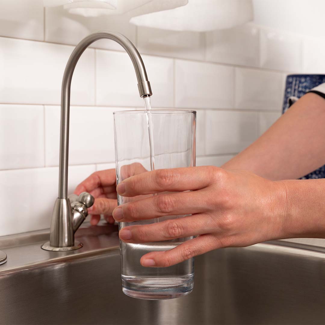 filter system installed on counter